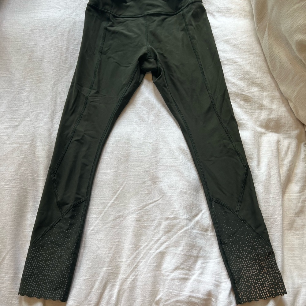Olive green dotted lululemon leggings